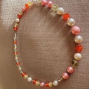 Vintage Beaded with Faux Pearls Necklace
